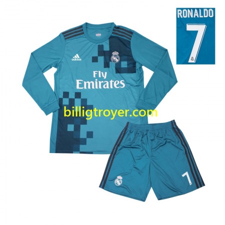 Billige Fotballdrakter Real Madrid Cristiano Ronaldo 7 2017 Barn Retro Tredjedraktsett Langermet